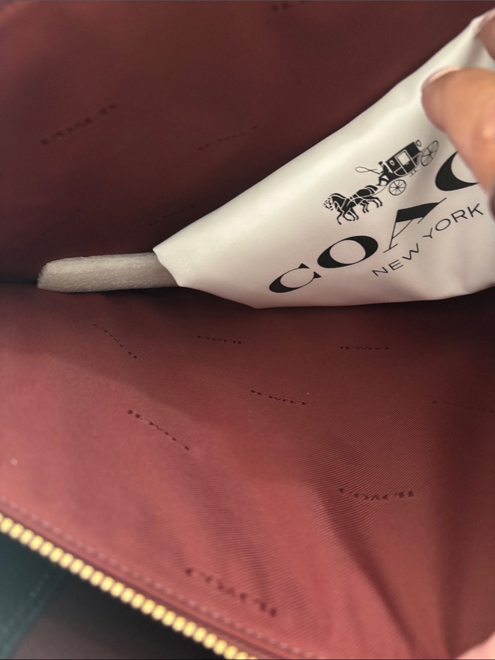 Coach Willow Large Pebbled Leather Tote with Gold Accent - Picture 8 of 9